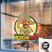 Maatwerk Mexicaans restaurant eten smakelijk vers Raamsticker (Cafe Raam)