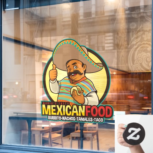 Maatwerk Mexicaans restaurant eten smakelijk vers Raamsticker (Cafe Raam)