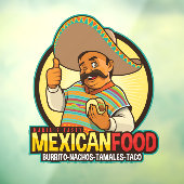 Maatwerk Mexicaans restaurant eten smakelijk vers Raamsticker (Vel 3)