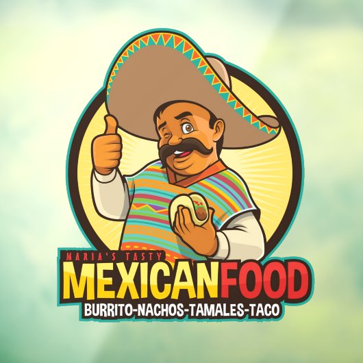 Maatwerk Mexicaans restaurant eten smakelijk vers Raamsticker (Vel 3)