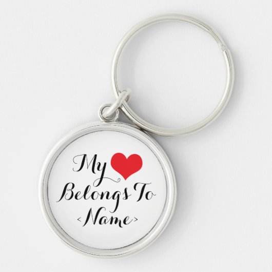 Maatwerk M'n Hart Hoort Bij <Name> Sleutelhanger (Voorkant)