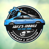 Maatwerk mobiele autowasbeurt detailhandel Blauw b Raamsticker (Vel 3)