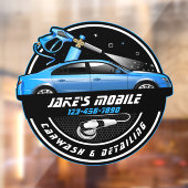 Maatwerk mobiele autowasbeurt detailhandel Blauw b Raamsticker (Vel 2)