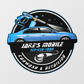 Maatwerk mobiele autowasbeurt detailhandel Blauw b Raamsticker (Vel)