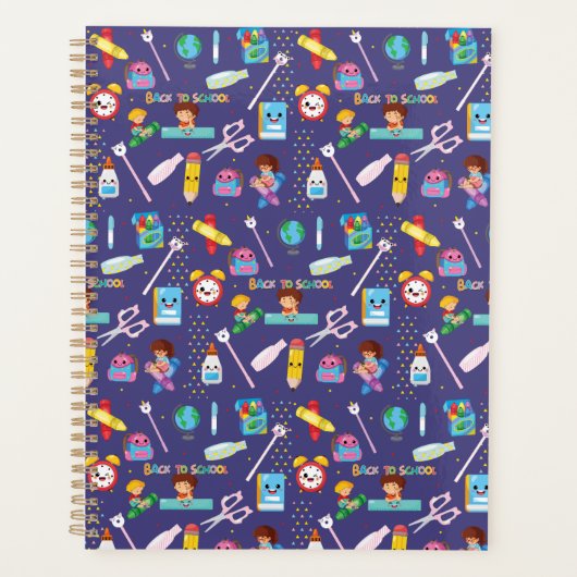 Maatwerk Naam Grappige School Supplies Patroon Planner (Voorkant)
