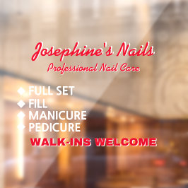 Maatwerk Nagel Salon Diensten Loop In Welkom Raamsticker