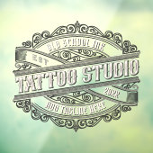 Maatwerk Old School Ink Tattoo Shop Bedrijf Raamsticker (Vel 3)