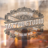 Maatwerk Old School Ink Tattoo Shop Bedrijf Raamsticker (Vel 2)