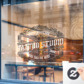 Maatwerk Old School Ink Tattoo Shop Bedrijf Raamsticker (Cafe Raam)