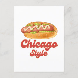 Maatwerk ontwerp Chicago Style Hot Dog Cadeau Hotd Briefkaart