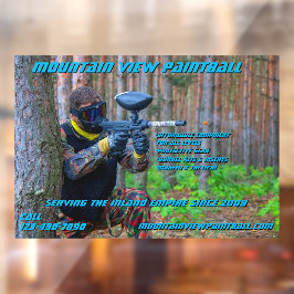Maatwerk Paintball Shop Uitrusting Voorkant  Raamsticker