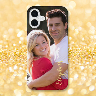 Maatwerk Persoonlijke Foto Monogram Slank Model iPhone 16 Plus Hoesje