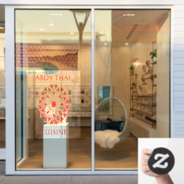 Maatwerk reclamebord voor Thais restaurant Raamsticker