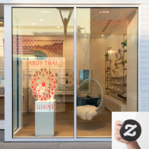 Maatwerk reclamebord voor Thais restaurant Raamsticker