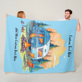 Maatwerk recreatievoertuig kampeer kampvuur fleece deken