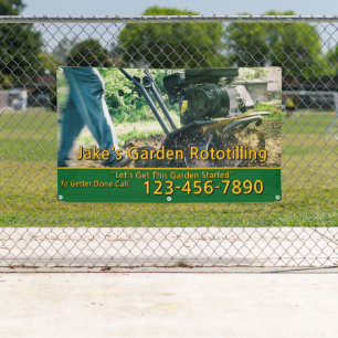 Maatwerk tuin rototilling service bedrijf spandoek