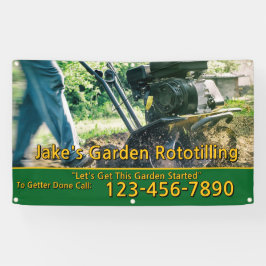 Maatwerk tuin rototilling service bedrijf spandoek
