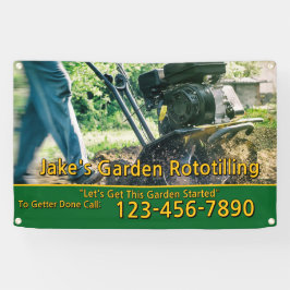 Maatwerk tuin rototilling service bedrijf spandoek
