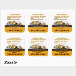 Maatwerk Uitgraving Aannemer Bouw Vierkante Sticker