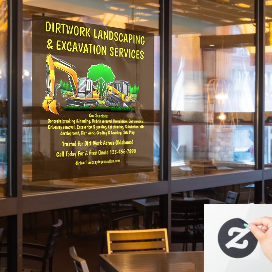Maatwerk Uitgraving Landschapsdiensten Contract Raamsticker (Restaurant Raam)
