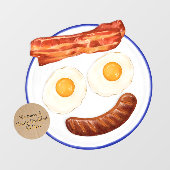 Maatwerk We serveren ontbijt de hele dag eieren sp Raamsticker (Vel)