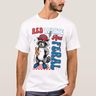 Mab Patriottische Hotdog & Wasberen Liefhebbers 4  T-shirt
