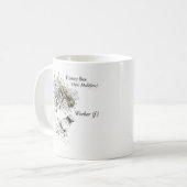 MABA-mok voor koffie met bijen en logo Koffiemok (Voorkant links)