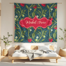 Mabel Anne Donkerblauwe Aardbeiwijnstok Fleece Deken