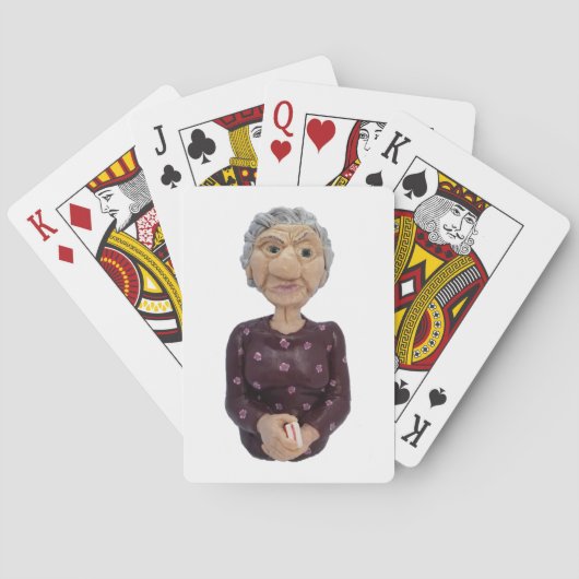 Mabel - Funny Old Woman-speelkaarten Pokerkaarten (Achterkant)