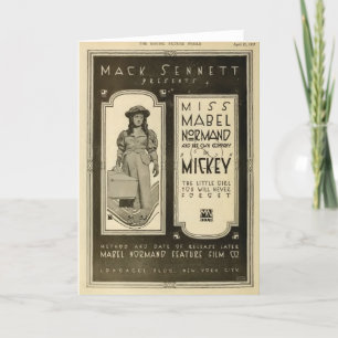 Mabel Normand 1917 Exposant Ad stomme film Kaart