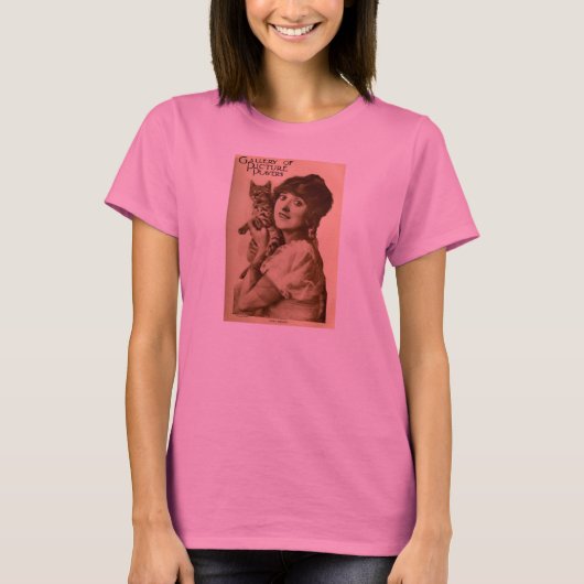 Mabel Normand cat kat 1912 stomme filmactrice T-shirt (Voorkant)