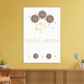 Mabel's Room (Persoonlijk) Naam Boho Floral Canvas Afdruk (Insitu (Woonkamer))