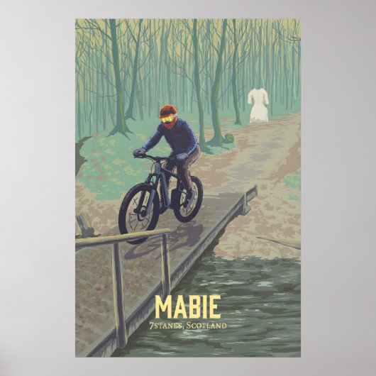 Mabie Mountainbike Reisposter Poster (Voorkant)