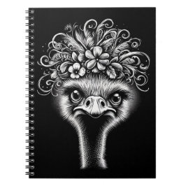 Mable the Ostrich - Artistic Spiral Notebook Notitieboek
