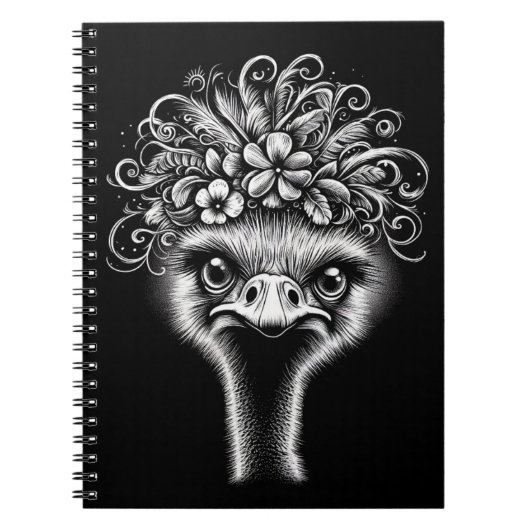 Mable the Ostrich - Artistic Spiral Notebook Notitieboek (Voorkant)