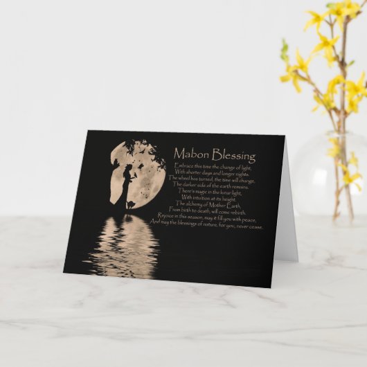 Mabon Autumn Equinox Animals Blessenaars Kaart (Gele Bloem)