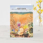 Mabon Autumn Equinox Herfst Altar Wheat field Kaart (Gele Bloem)