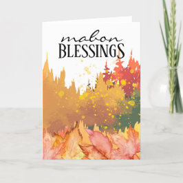 Mabon Autumnal Equinox Herfst Trees & Leaves Wicca Feestdagen Kaart