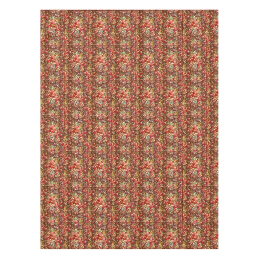 Mabon Blessings Autumn Equinox op Bourgogne Floral Tafelkleed (Voorkant)