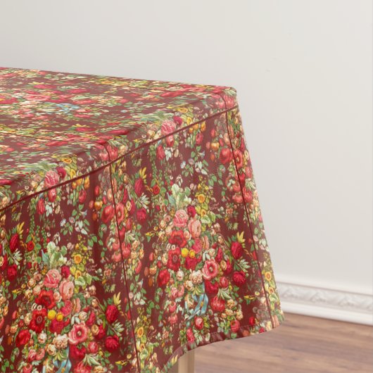 Mabon Blessings Autumn Equinox op Bourgogne Floral Tafelkleed (Voorbeeld)