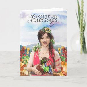 Mabon Blessings Autumn Equinox Wiccan Harvest Feestdagen Kaart