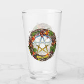 Mabon Grape Vine Wreate met Pentacle Glas (Achterkant)