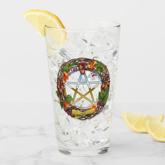 Mabon Grape Vine Wreate met Pentacle Glas (Voorkant ijs)