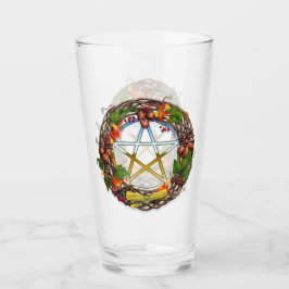 Mabon Grape Vine Wreate met Pentacle Glas