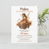 Mabon Harvest Herfst Equinox Retro Fairy Kaart (Staand voorkant)