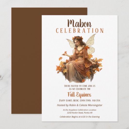 Mabon Harvest Herfst Equinox Retro Fairy Kaart (Voorkant / Achterkant)