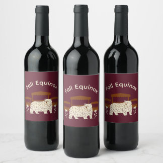 Mabon Harvest Herfst Equinox Uitnodiging Wijn Etiket