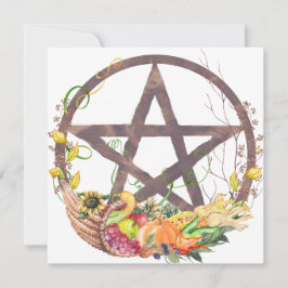 Mabon Harvest Pentacle Herfst Equinox Kaart