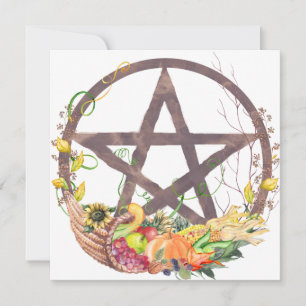 Mabon Harvest Pentacle Herfst Equinox Kaart