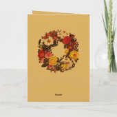 Mabon herfst equinox krans op Herfst goud Kaart (Achterkant)